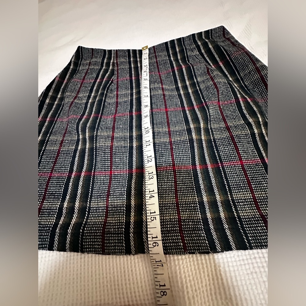 Plaid Side Zip Skirt L - Picture 6 of 8